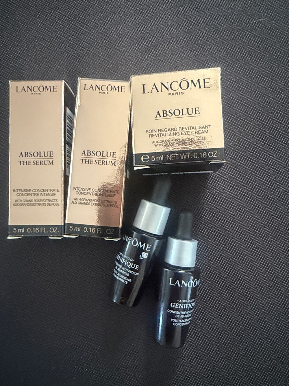 Bundle of 5 Lancôme Absolue & Génifique Mini Serum +Cream Set